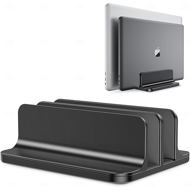  suporte de mesa duplo com dock ajustável versão dock de até 17,3 polegadas suporte vertical para laptop