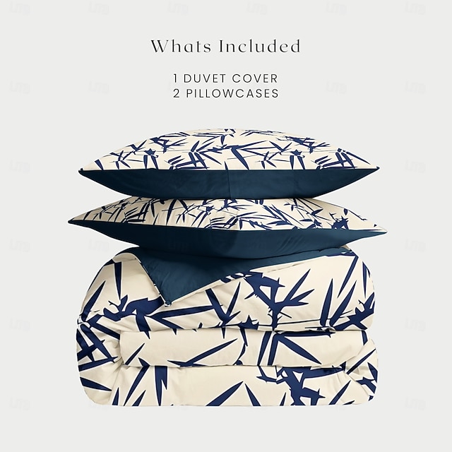  Capa de Edredom de Bambu Tamanho Queen Conjuntos de Cama Capa de Edredom Macia Leve Capa de Conforto com 2 Fronhas para Verão e Primavera