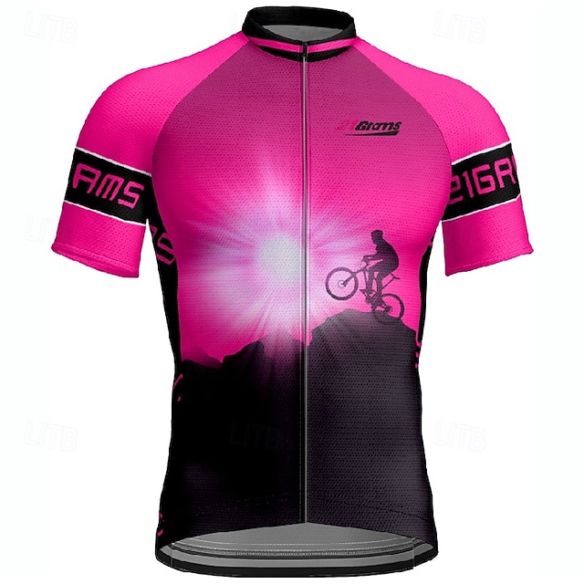  Men's Cycling Jersey Short Sleeve Bike Tee Tshirt Jersey with 3 Rear Pockets Mountain Bike MTB Breathable Quick Dry Anatomic Design Wicking Wine Red Yellow Red Sports Clothing Apparel
