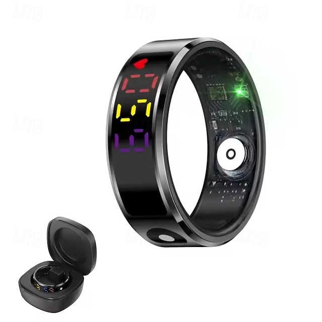  r12 inel inteligent bărbați femei ecran led inel cadou ritm cardiac monitor oxigen în sânge moduri multiple sport