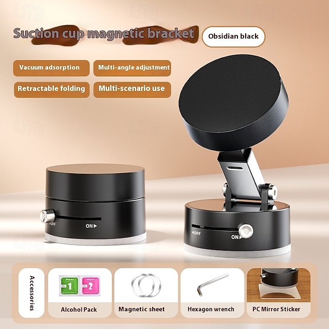  Supporto magnetico per cellulare con vuoto di aggiornamento 2025 nuovo supporto magnetico pieghevole e resistente per cellulare da auto, supporto magnetico retrattile a doppia faccia per cellulare