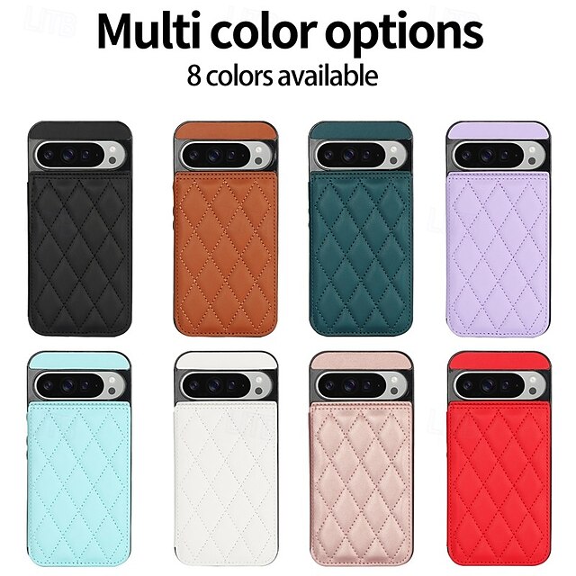  teléfono Funda Para Google Píxel 9 Pro Pixel 9 Pro XL Pixel 8 Pro Pixel 8 Funda Trasera con Soporte Ranura para tarjetas Antigolpes Retro TPU Cuero de PU