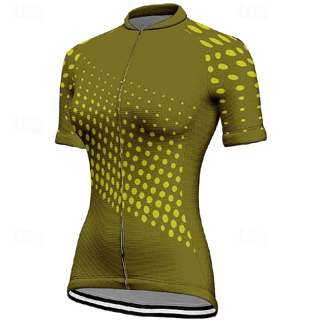  Femmes Maillot de cyclisme Géométrique Manche Courte Cyclisme T-shirt Maillot avec 3 poches arrière VTT Vélo tout terrain Séchage Rapide Design Anatomique Évacuation de l'Humidité Respirant Des sports