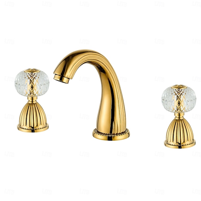 Robinet lavabo - Séparé Plaqué Diffusion large Deux poignées trois trousBath Taps
