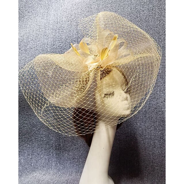  Fascinators Net Slør Hat Bryllup Damer Dag Med Fjer Kappe Hovedpryd Hovedbeklædning