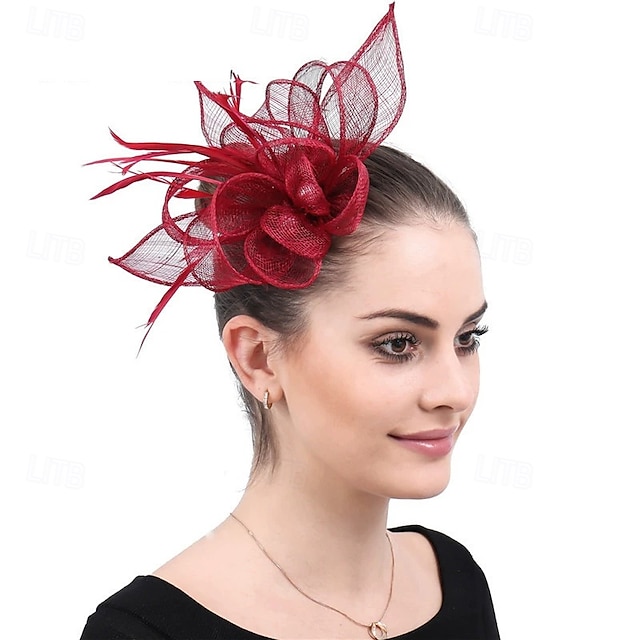  Tocados Lino Artificial Plumas Boda Fiesta de Noche Elegante Boda Con Pluma Celada Sombreros