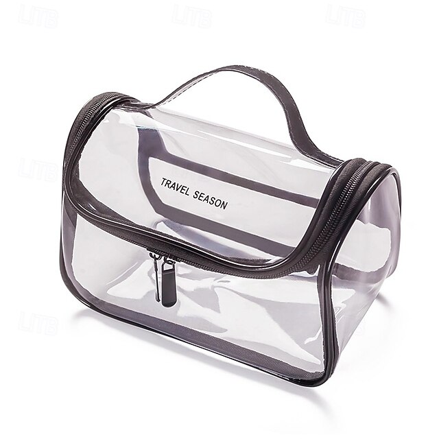  Transparent Toiletry Bag, Large Capacity Stylish Travel Cosmetic Organizer, Portable Handheld Makeup Storage Pouch