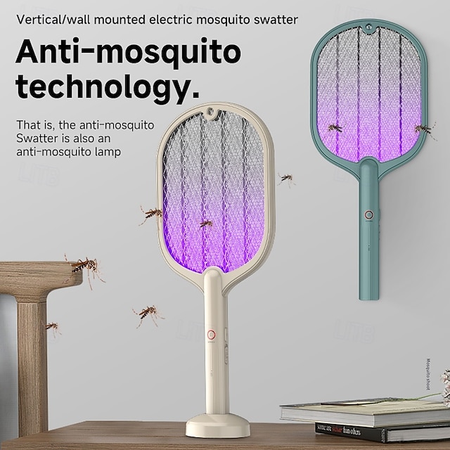  Handheld Electric Mosquito Swatter – Rechargeable Fly Zapper Racket for Indoor Household Insect Control