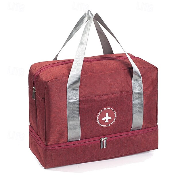  Weekender Bag Travel Duffel Bag with Shoe Compartment, Gym Bag with Wet Dry Separation for Women Men, Waterproof Luggage Bag with Wet-Dry Separation, Beach, Swimming & Fitness Organizer