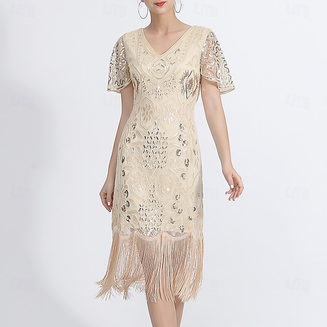  Latin Dance Dress Tassel Pure Color Splicing Women's Performance Training Short Sleeve High Polyester