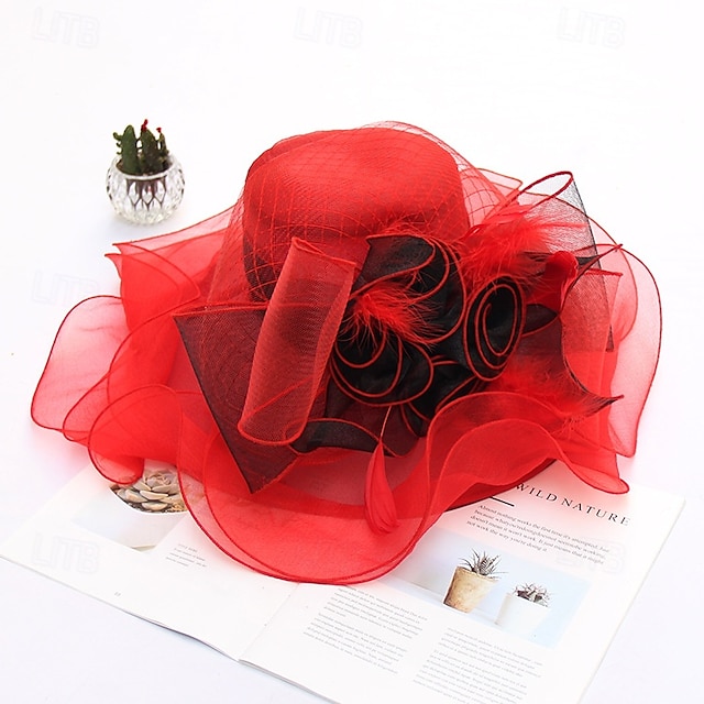  Helm Organza Bruiloft Avond Feest Elegant Bruiloft Met Tule Helm Hoofddeksels
