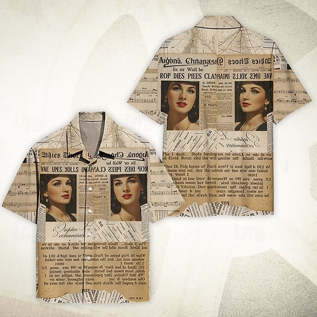  Blouse / Shirt Retro Poster Retro Girl Graphic For Men's Adults' Masquerade 3D Print Vacation Party