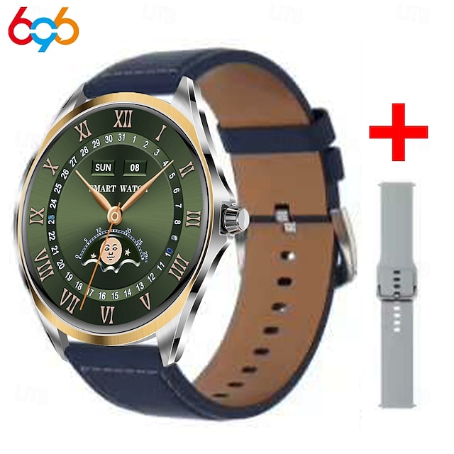  696 TN88 Montre intelligente 1.43 pouce Montre intelligente avec bracelet Bluetooth Podomètre Rappel d'Appel Moniteur de Sommeil Compatible avec Android iOS Femme Hommes Mode Mains-Libres Rappel de
