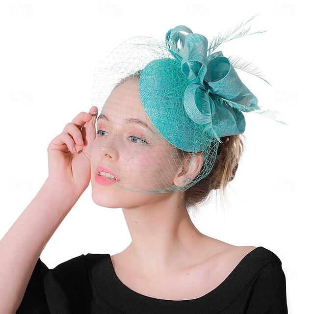  Helm Sinamay Bruiloft Avond Feest Elegant Bruiloft Met Pure Kleur Helm Hoofddeksels