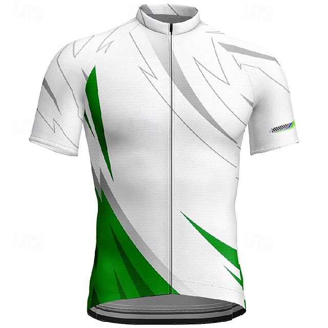  Homme Maillot de cyclisme Géométrique Manche Courte Cyclisme T-shirt Maillot avec 3 poches arrière VTT Vélo tout terrain Séchage Rapide Design Anatomique Évacuation de l'Humidité Respirant Des sports