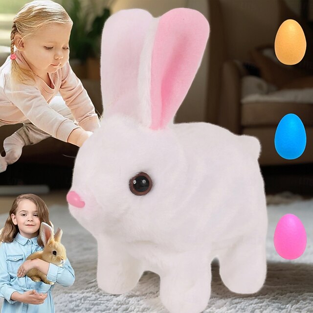 Easter My Realistic Bunny Toy, Interactive Bunny Easter Decoration ...