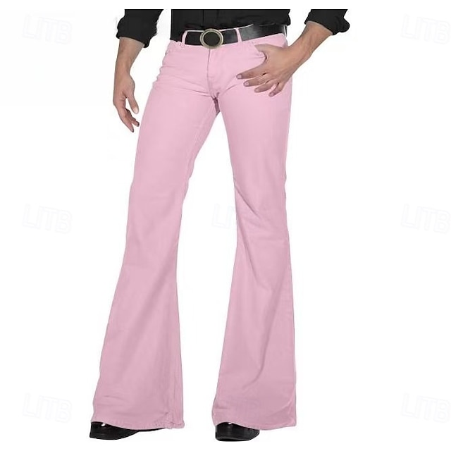  Mens Bell Bottom Jeans Pants 70s Disco Outfits for Men Vintage Flared Jeans