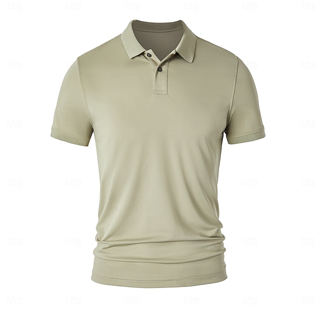  Herren Polo Strick-Polopullover Formell Arbeit Umlegekragen Kurzarm Einfarbig Button-Down Frühling Wein Dunkelgrau Schwarz Weiß Hellgrün Khaki Polo
