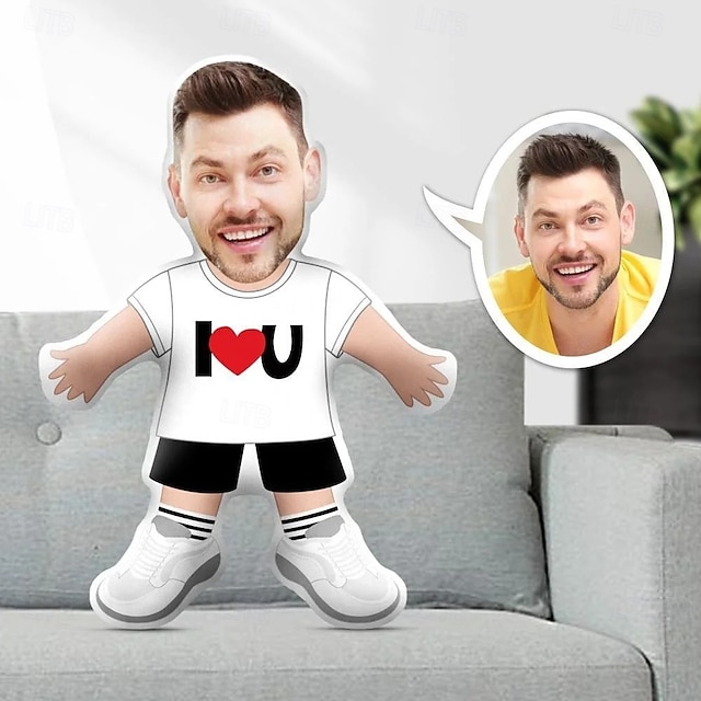  Regalo personalizado Cojín conmemorativo Te amo suave abrazable impreso a doble cara lavable a mano diseño contemporáneo cierre de cremallera relleno de algodón cojín decorativo para todas las