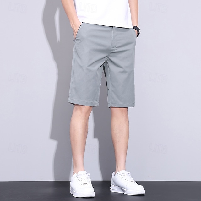  Bărbați Pantaloni Scurți Pantaloni scurti de rochie Bermude Pantaloni scurți casual Buzunar Talie elastică Picior drept Simplu Respirabil Fără călcat Lungimea genunchiului Birou Afaceri Zilnic Mod