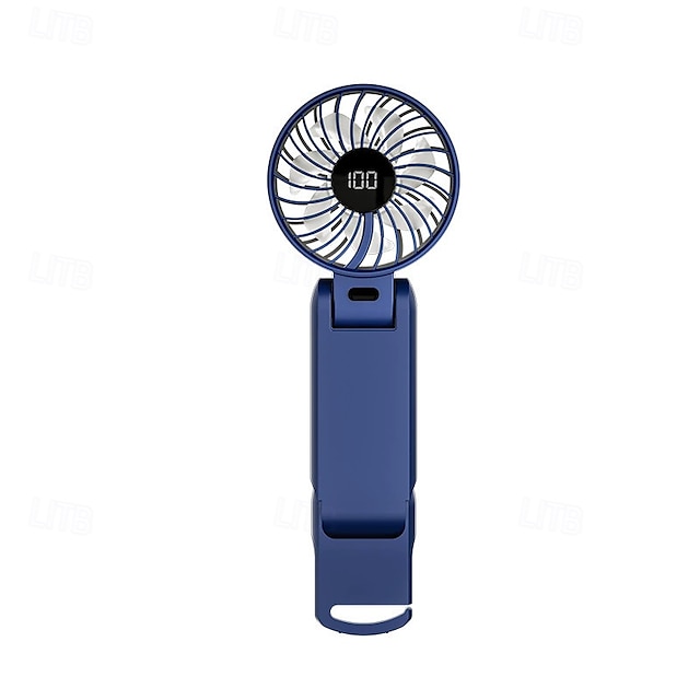  Sammenklappelig Håndholdt  Skrivebord Ventilator – 100-Hastighed Digital Display 180° Justerbar USB-C Genopladelig