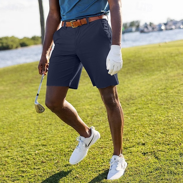 Bărbați Pantaloni Scurți Pantaloni scurti de rochie Pantaloni Scurți de Golf Buzunar Picior drept Simplu Uscare rapidă Fără călcat Lungimea genunchiului În aer liber Zilnic Alergat Sport Modă Negru