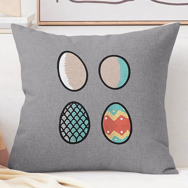  Paas Eieren Decoratieve Gooi Kussenshoes 1PC Zacht Vierkant Bank Kussenhoes Kussenhoes voor Slaapkamer Woonkamer Bank Stoel Zwart Blauw Groen
