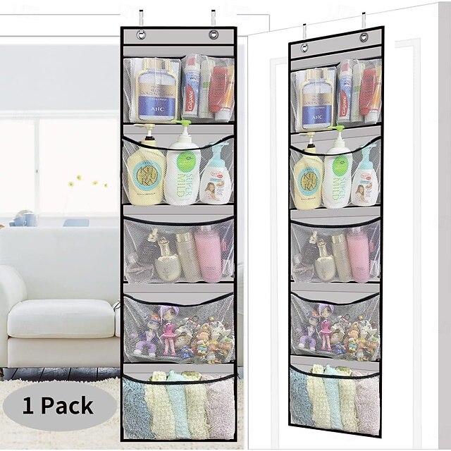 Hanging Shelves Over the Door Organizer Storage for Closet with 5 Pockets Organizer for Bedroom Bathroom4