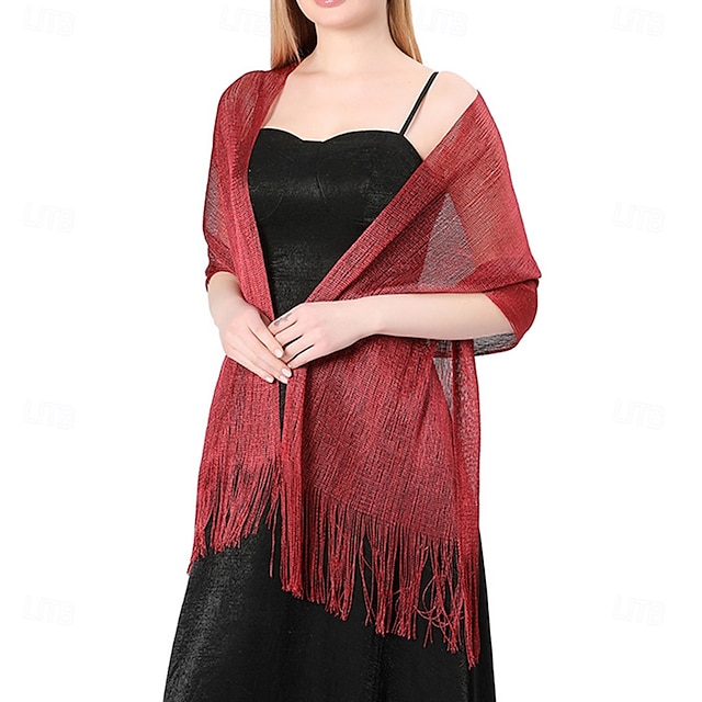  Écharpe Femme Élégant Sans manches Polyester Boléros de Mariage Avec Couleur unie Pour Soirée Printemps & Été