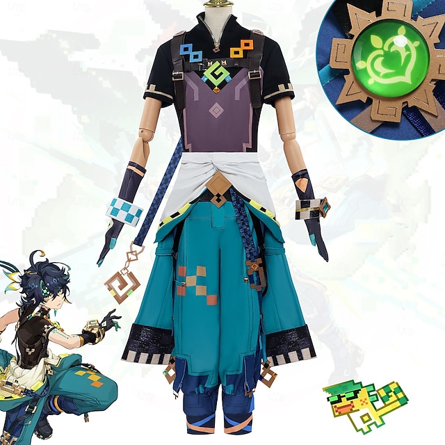  Genshin Impact Kinich Anime Cosplay kostým Úbory Cosplay obleky Kostýmy pro videohry předvečer Všech svatých Karneval Párty Comic Con Kostým Pro Pánské Dospělé