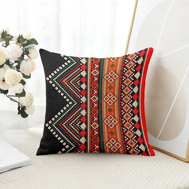  Etnisk vintage dekorativ kuddöverdrag 1 st mjuk kvadratisk soffa kuddfodral kuddfodral för sovrum vardagsrum soffa stol