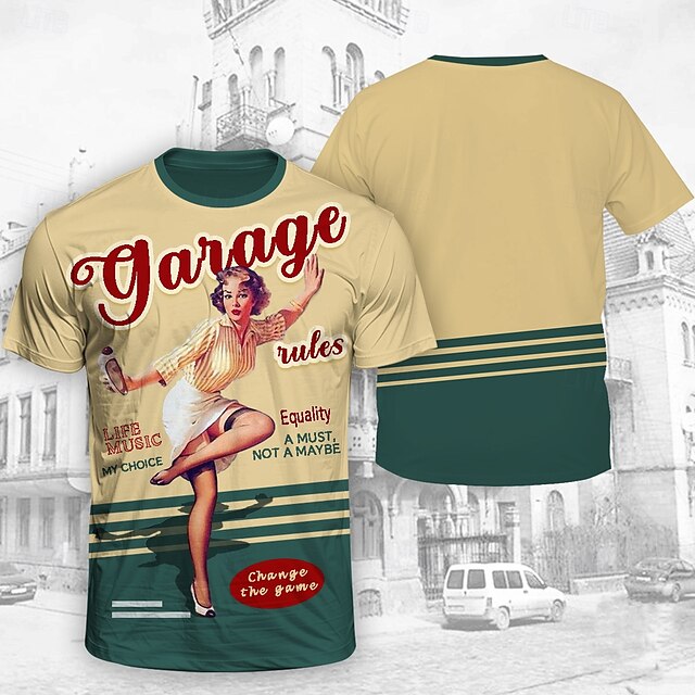  Trička Tričko Retro plakát Retro dívka Grafika Pro Pánské Dospělé Plesová maškaráda 3D tisk Dovolená Párty