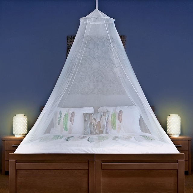  Bett-Baldachin Baumwolle Loft solid Kinder zusammenklappbare runde Hoop durchsichtige Moskito-Netz Mädchen Bett-Baldachin