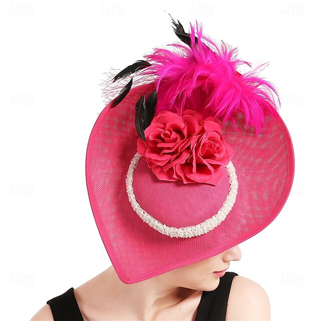  Helm Veren Sinamay Bruiloft Avond Feest Elegant Bruiloft Met Veer Helm Hoofddeksels