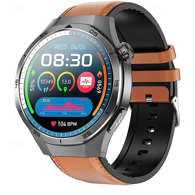 iMosi ET456 Smartklokke 1.56 tommers Smartklokke blåtann EKG + PPG Temperaturovervåking Skritteller Kompatibel med Android iOS Dame Herre Håndfri bruk Vanntett Mediakontroll IP68 46mm urkasse