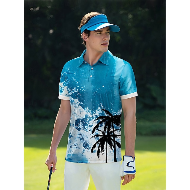  Hyped-up Tropical Men's Polo Top UPF50+