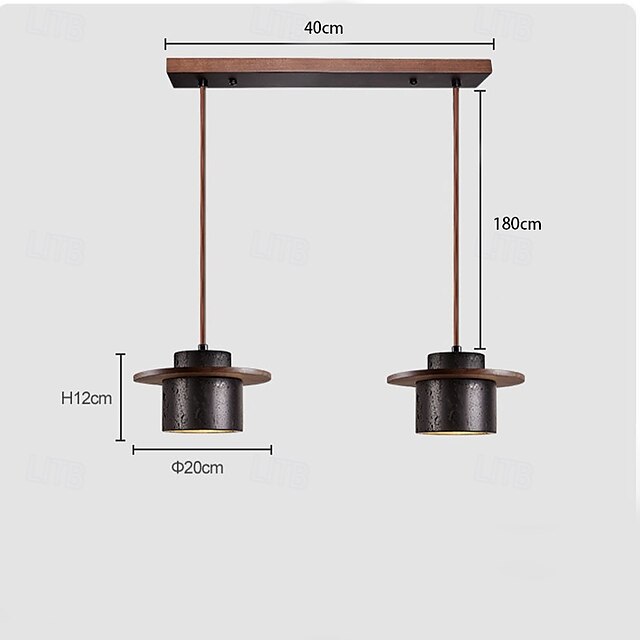  2 lumières 3 lumières 20 cm Design Unique conception avec îlot Suspension Bois Pierre Finitions peintes Moderne Style Nordique 85-265V