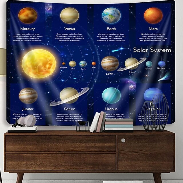  Planet Universum Weltraum Hängender Wandteppich Wandkunst Großer Wandteppich Wandmalerei Dekor Fotograf Hintergrund Decke Vorhang Zuhause Schlafzimmer Wohnzimmer Dekoration