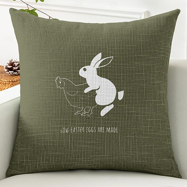  Paas Grappige Konijn Decoratieve Gooi Kussenshoes 1PC Zacht Vierkant Bank Kussenhoes Kussenhoes voor Slaapkamer Woonkamer Bank Stoel