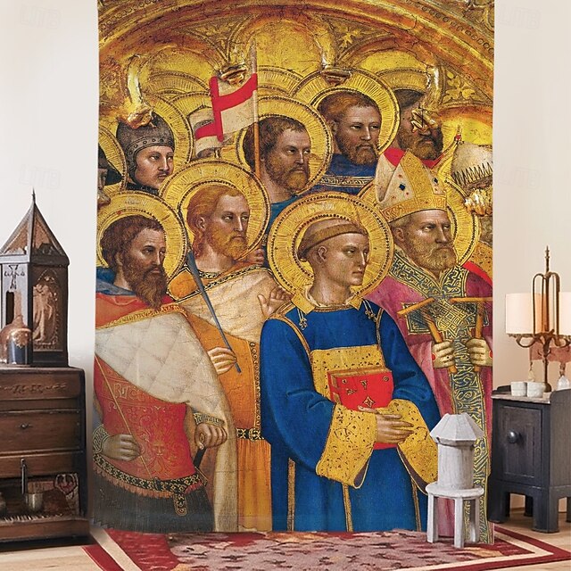 Medieval Tapestry Middle Age Tapestry Gothic Art Wall Art Large Tapestry Mural Decor Photograph Backdrop Blanket Curtain Home Bedroom Living Room Decoration Polittico di Ognissanti4