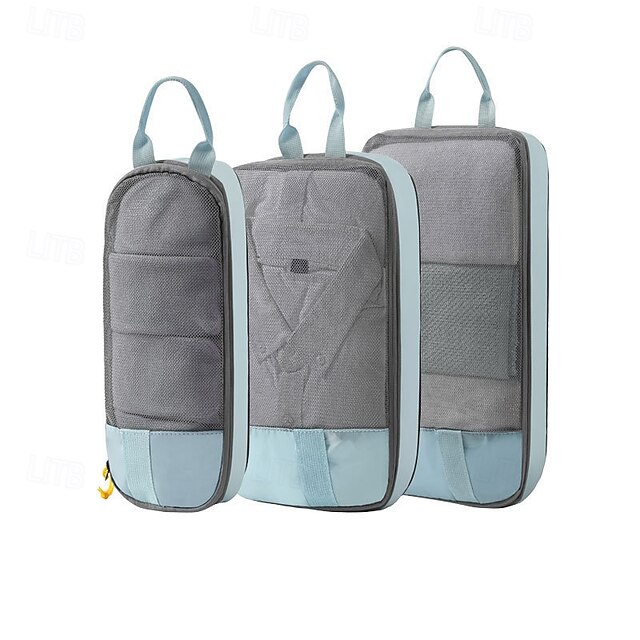  komprimerade packningskuber reseförvaringsset, 3/6 set kompressionspackningskuber för resor, mesh visuella kläder bagageorganisator bärbar lätt resväska
