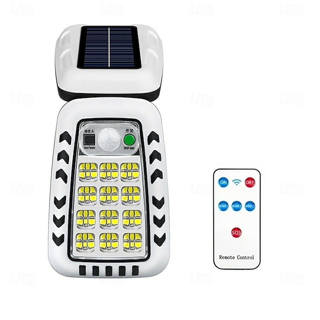  Solar Flood Lights Remote Control Solar Outdoor Wall Lamp Household Outdoor Floodlight Courtyard Folding Outdoor Street Light  1PC