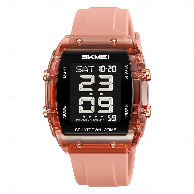  SKMEI 2409 Vandtæt Elektronisk Ur Luksus Udendørs Countdown Stopur Digital Armbåndsur Til Mænd Kvinder Kalender Led Lys Silikone Ur
