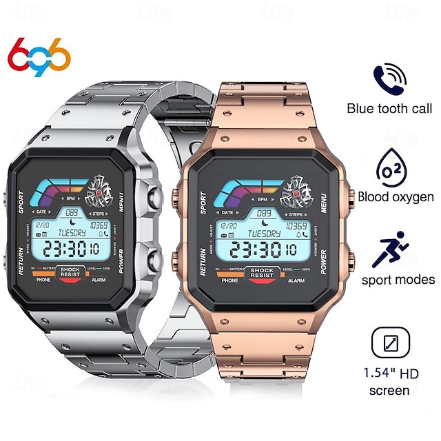  696 AW38 Montre Connectée Suivi de Fitness ECG PPG Rappel Appel Bluetooth Android iOS IP67 42mm 1.54