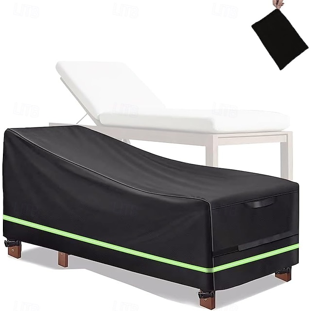  capa para espreguiçadeira de pátio, capas para espreguiçadeiras pretas à prova d'água com faixa reflexiva, capas para espreguiçadeiras de piscina ao ar livre para uso externo