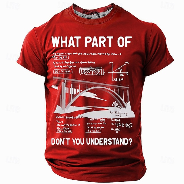  Męskie Zabawny slang Podkoszulek Krótki rękaw Podkoszulek Druk 3D Półgolf Koszula Moda Codzienny Ulica Codzienny Czarny Czerwony Niebieski Lato Wiosna Odzież S M L XL XXL XXXL