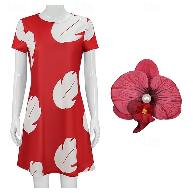  Lilo Kjoler Cosplay kostyme Karnevalskostyme Kle deg opp Film-Cosplay for Dame Voksne Halloween Karneval Verdens bokdag Ytelse Fest