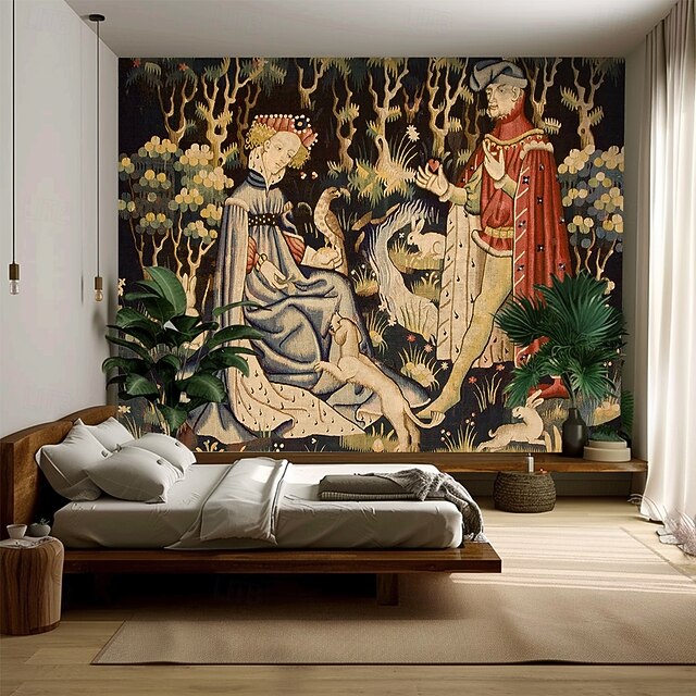 Medieval Tapestry Middle Age Tapestry Vintage Large Tapestry Mural Decor Photograph Backdrop Blanket Curtain Home Bedroom Living Room Decoration4