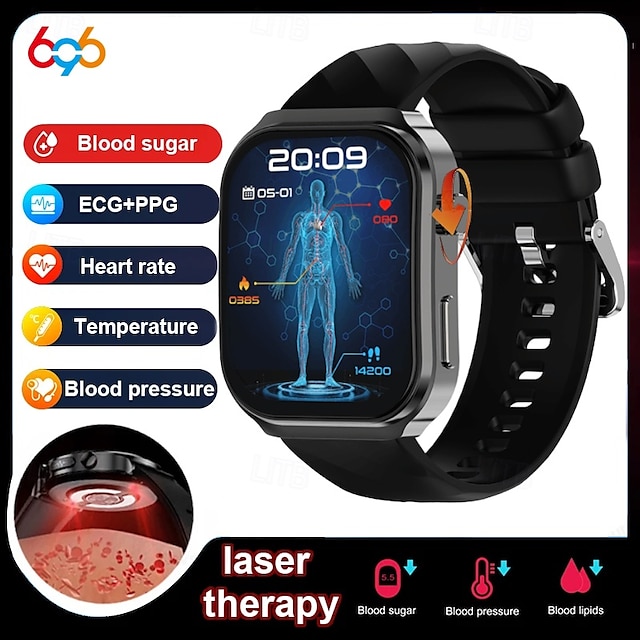  696 U13 Smart Watch 2.2 inch Smartwatch Fitness Running Watch Bluetooth ECG+PPG Pedometer Call Reminder Compatible with Android iOS Women Men Hands-Free Calls Message Reminder IP 67 46mm Watch Case