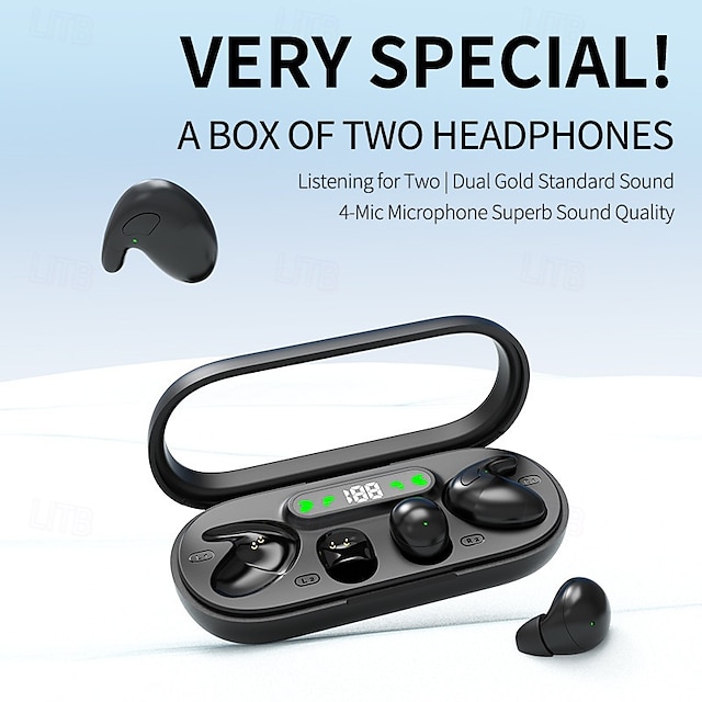  אוזניות Bluetooth אלחוטיות לשינה 2 באחד דקיקות הפחתת רעש תצוגה דיגיטלית עם חיי סוללה ארוכים